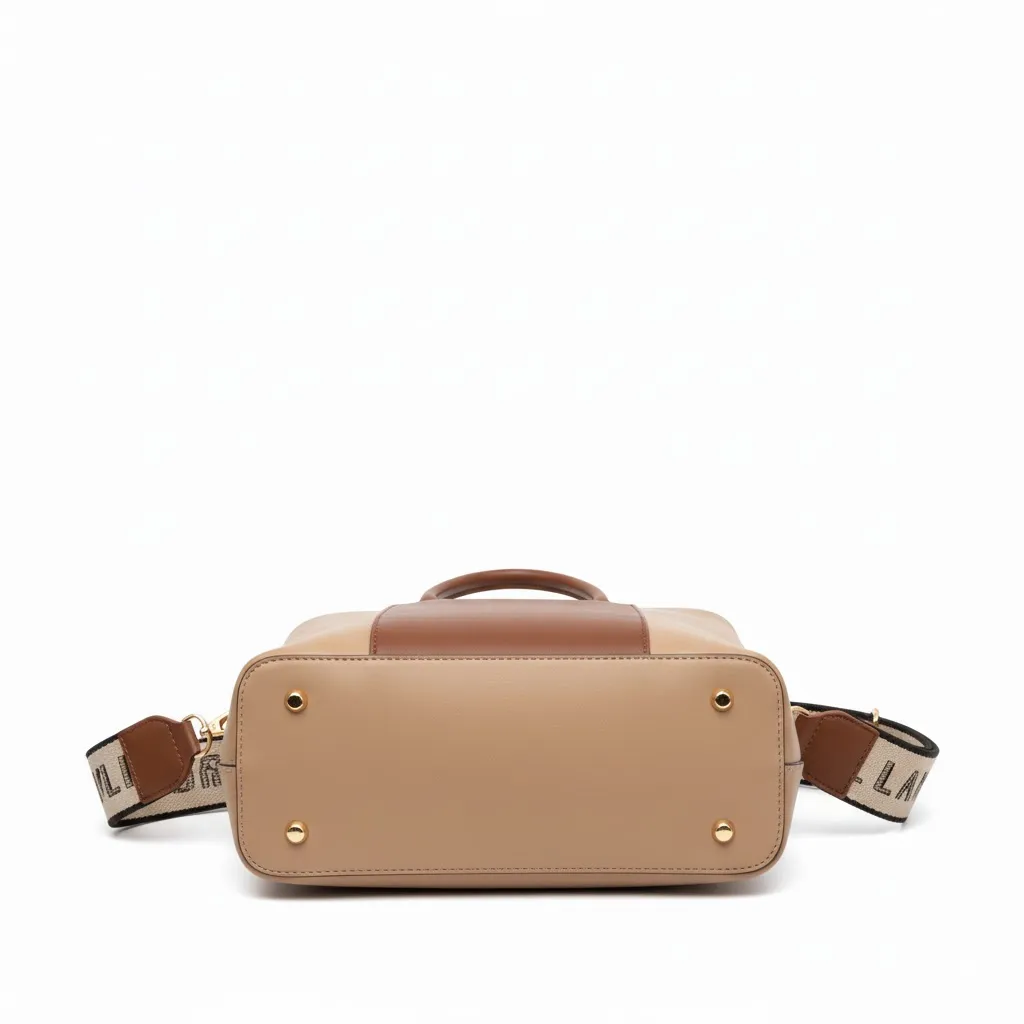 Khaki PU Leather Mini Handbag - for Women (Office/Casual)