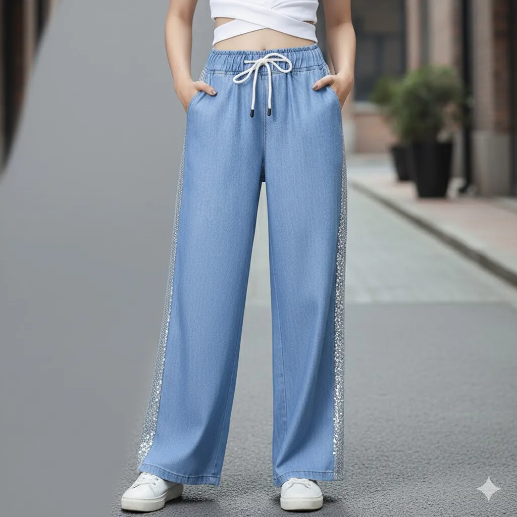 Thumbnail of Women's Casual Wide-Leg Drawstring Pants