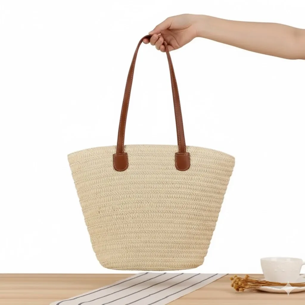 Thumbnail of Stylish Straw Beach Tote Bag