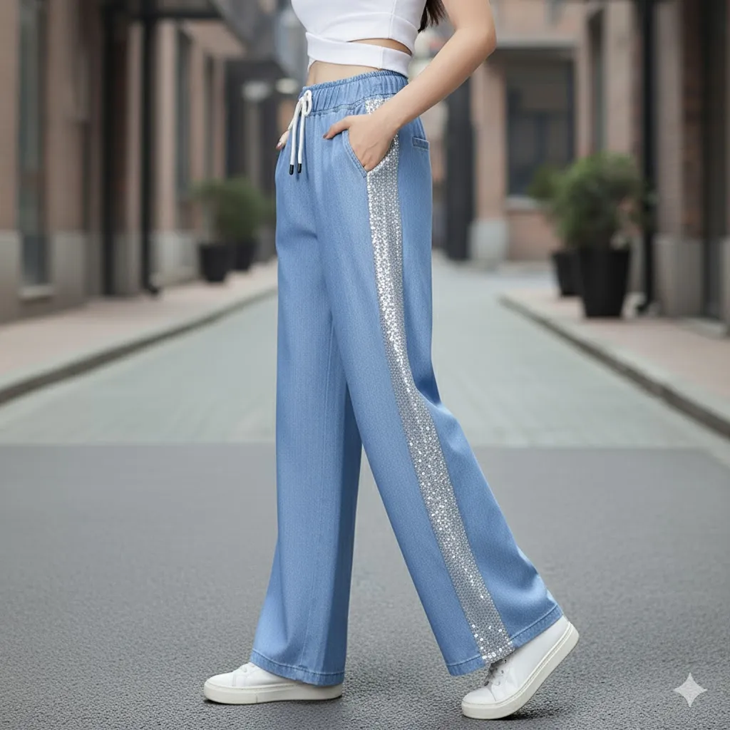 Women's Casual Wide-Leg Drawstring Pants