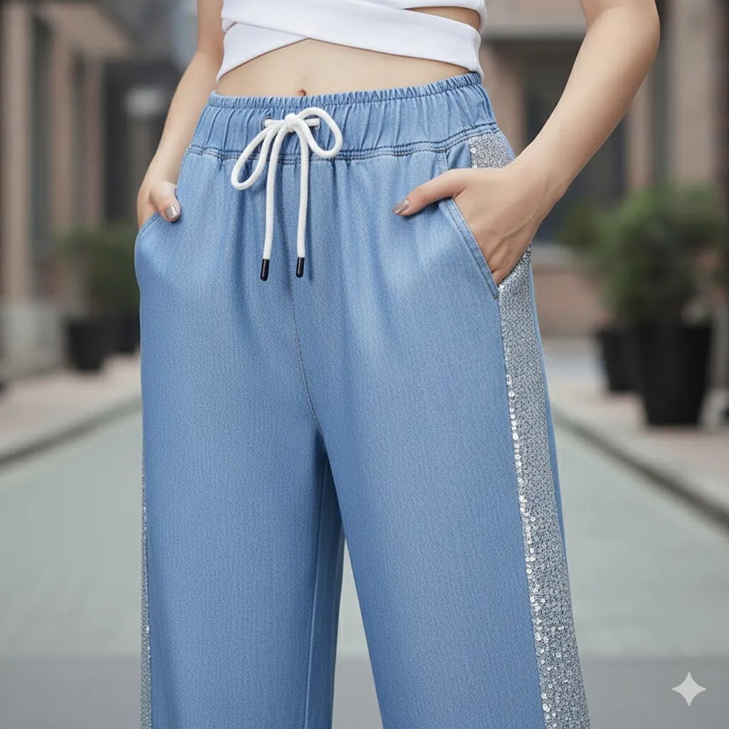 Thumbnail of Women's Casual Wide-Leg Drawstring Pants