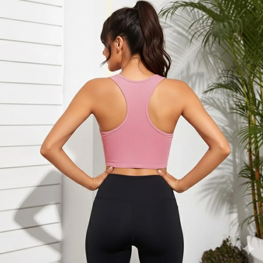 Sleeveless Crop Top Tank Blouse