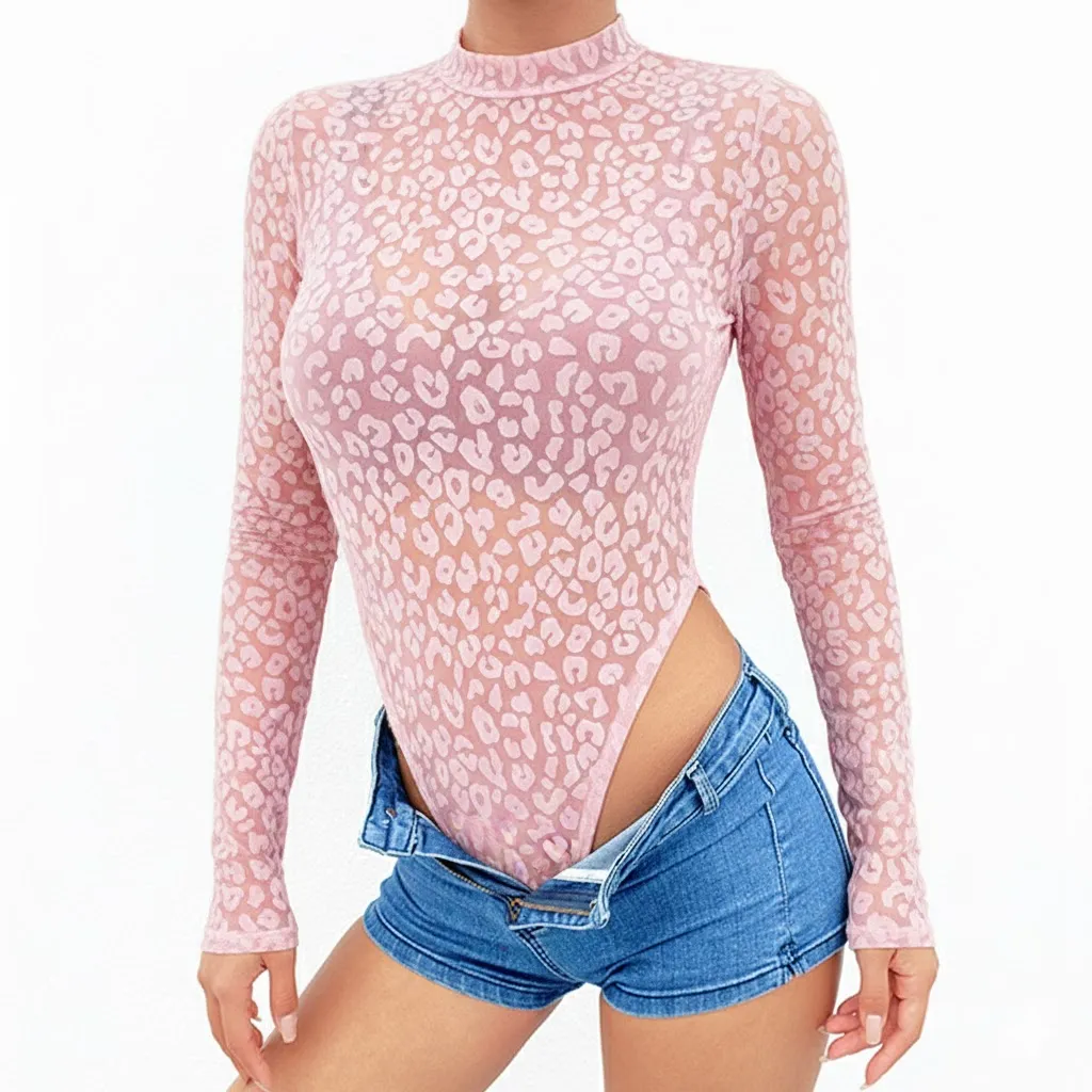 Leopard Print Slim Fit Bodysuit