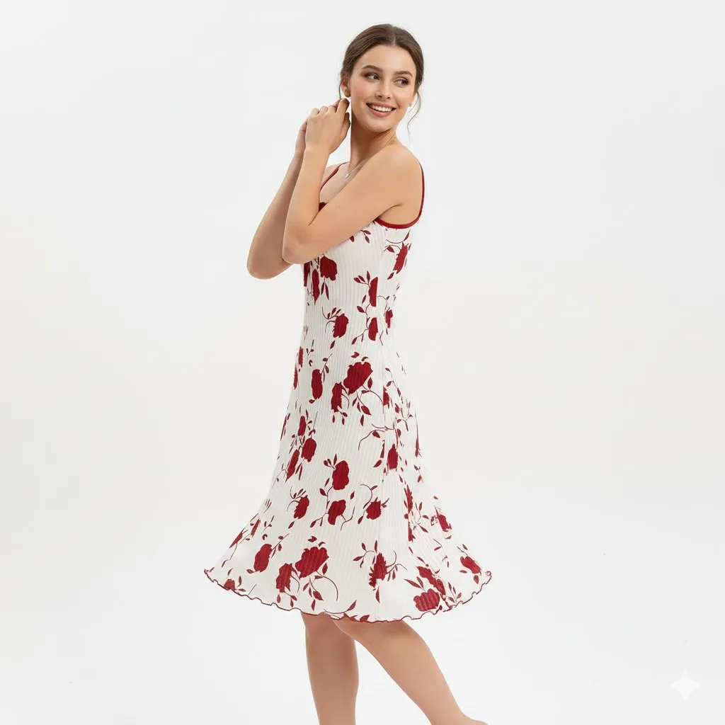 Floral Pattern Spaghetti Strap Lounge Sleepwear Sleeveless Pajamas