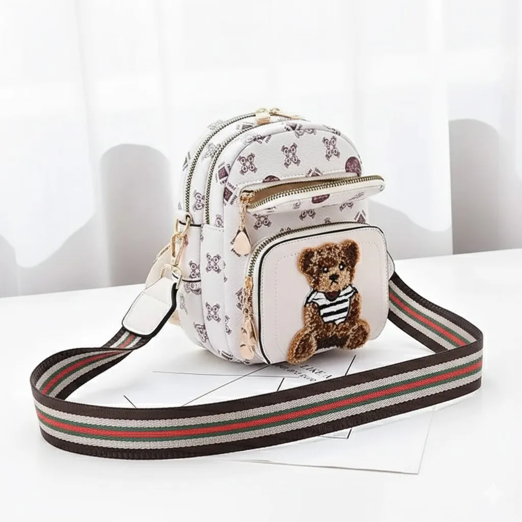 Cute Bear Pattern Mini Crossbody Bag