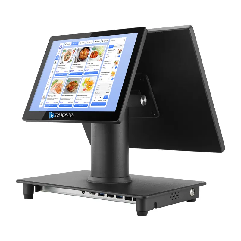 EagleCart Pro POS System: Intel Core i5 Windows Terminal | Premium Aluminum Dual-Screen | Includes 1-Year Free POS Software & Online Store + Full Installation