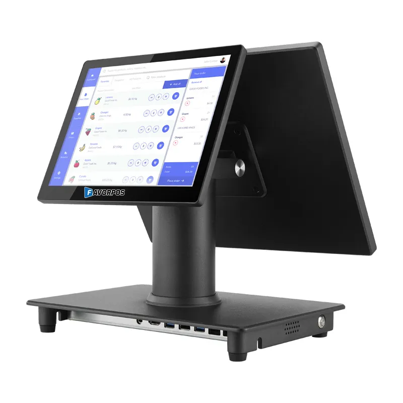EagleCart Pro POS System: Intel Core i5 Windows Terminal | Premium Aluminum Dual-Screen | Includes 1-Year Free POS Software & Online Store + Full Installation