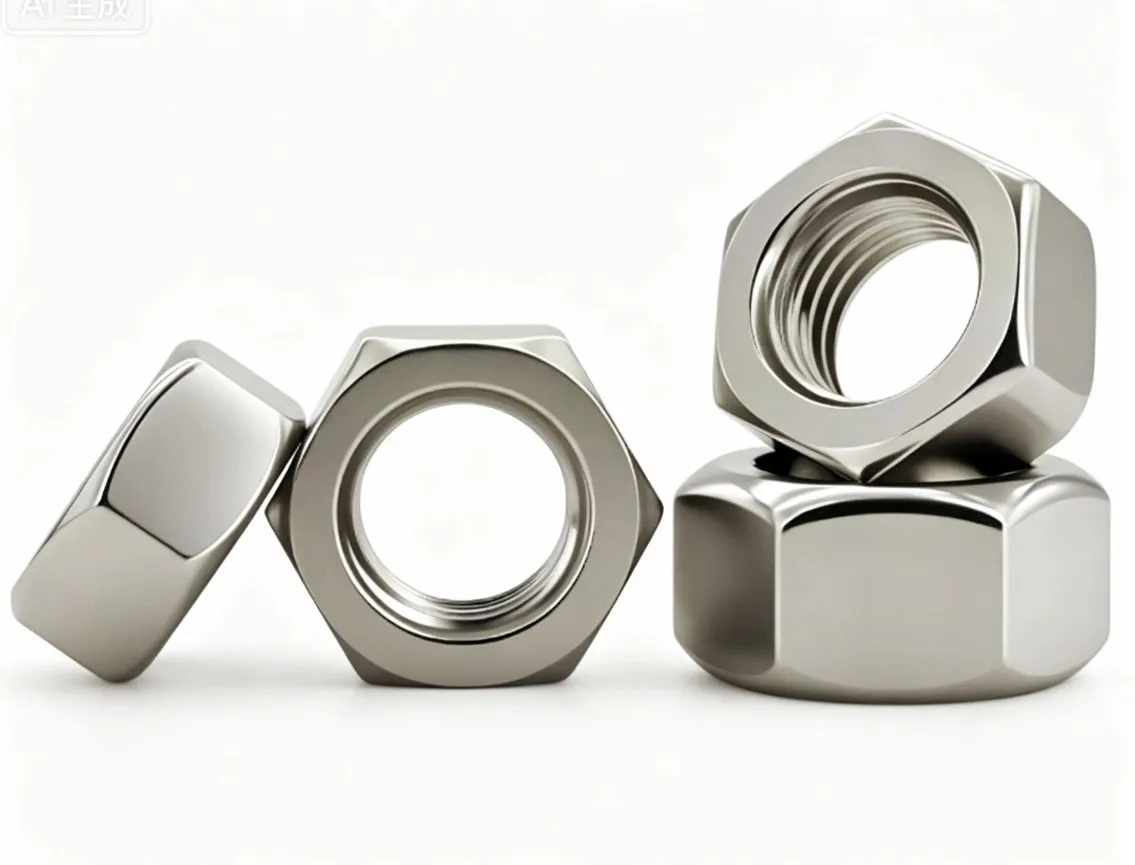 Carbon Steel Hex Nuts, Nickel Plated, M1.4-M12