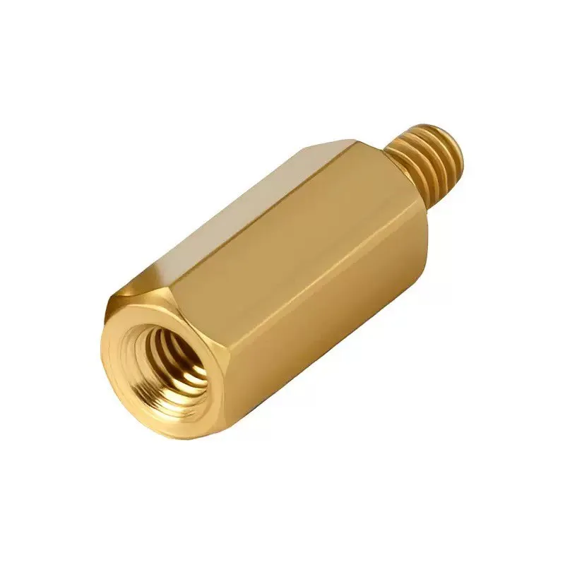 M3 Brass Hex Standoff Spacers, Single Female-Male Threaded