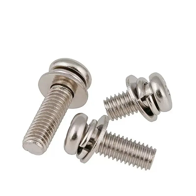 Carbon Steel Nickel Plated Phillips Pan Head Combination Screws M2-M6
