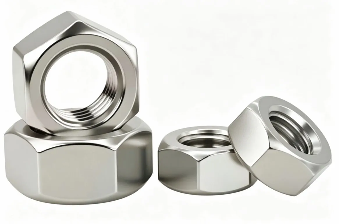 Carbon Steel Hex Nuts, Nickel Plated, M1.4-M12