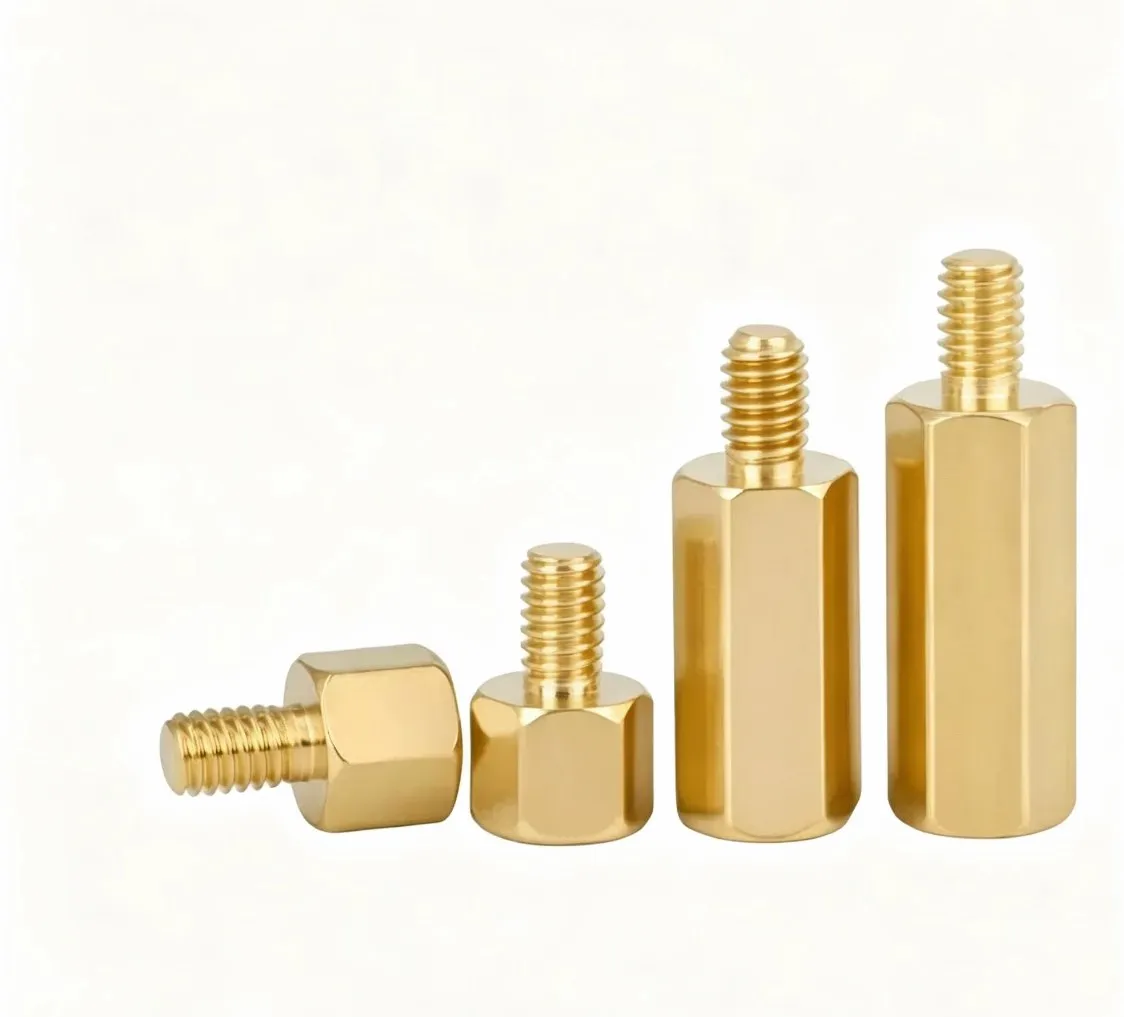 M3 Brass Hex Standoff Spacers, Single Female-Male Threaded
