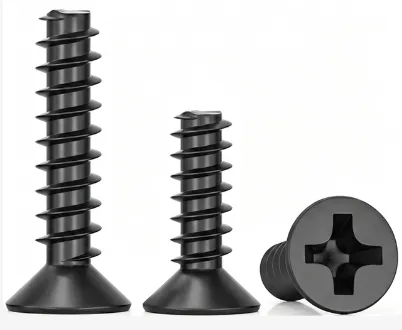 Black Flat Head Phillips Self-Tapping Screws (M1 - M4)