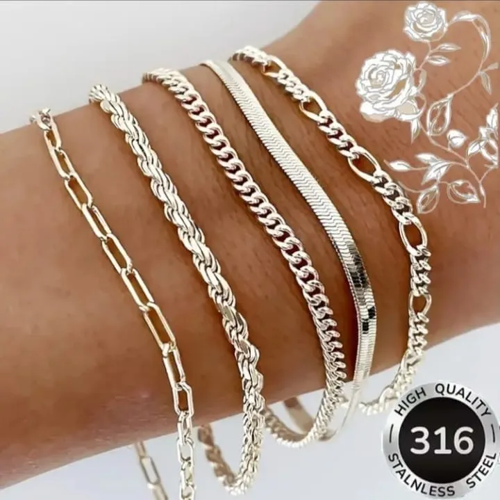 Silver Bracelet Stack Silver S925 Stamp