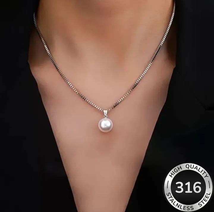 Pearl Necklace Stainless Steel