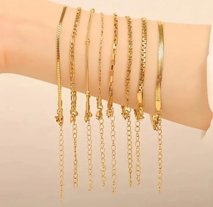 Golden Bracelet Stack Gold Plated Stainless Steel
