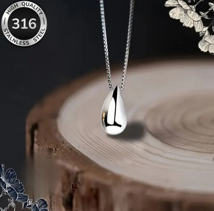 Tear Drop Necklace Stainless Steel
