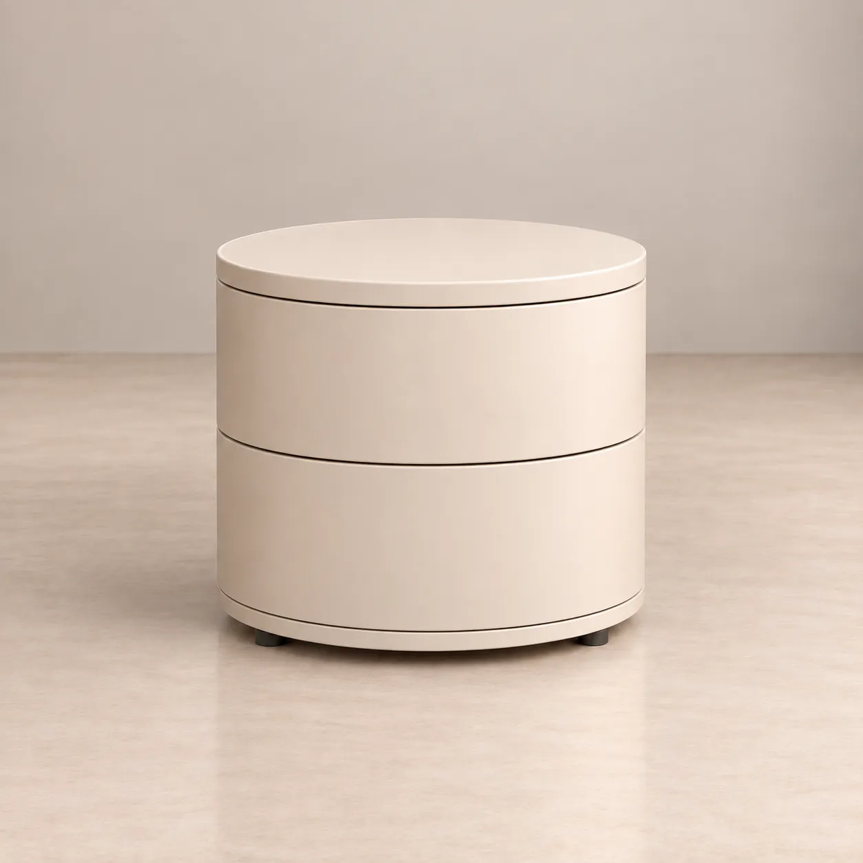 Round Two-Drawer  Nightstand