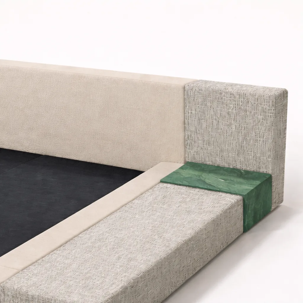 Platform Bed with Integrated Side Bench