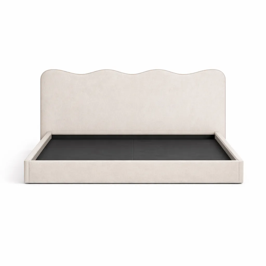 Curved Wave Headboard Bed UAE | Modern Upholstered Bed