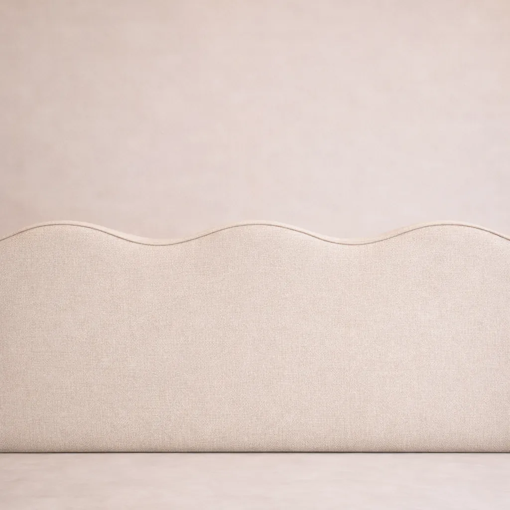 Curved Wave Headboard Bed UAE | Modern Upholstered Bed