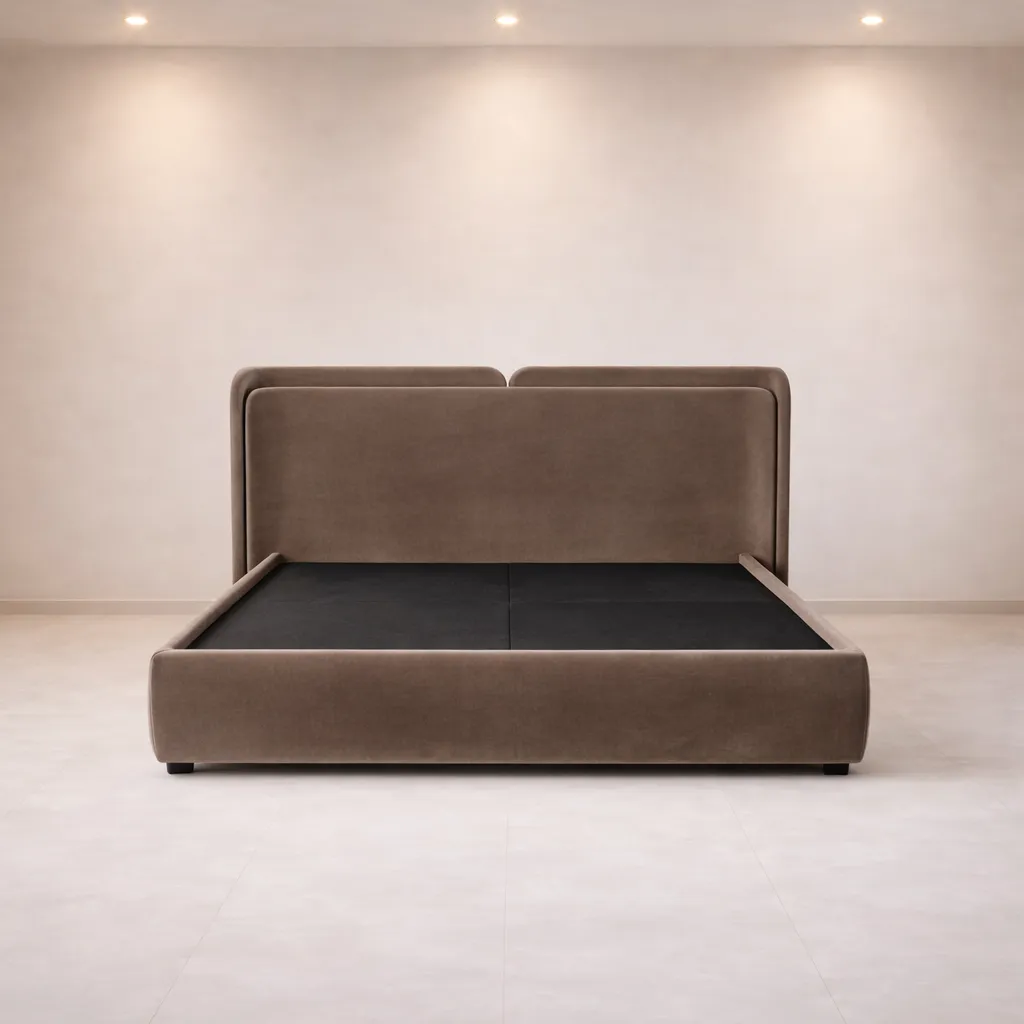 Modern Wraparound Upholstered Bed with Floating Headboard