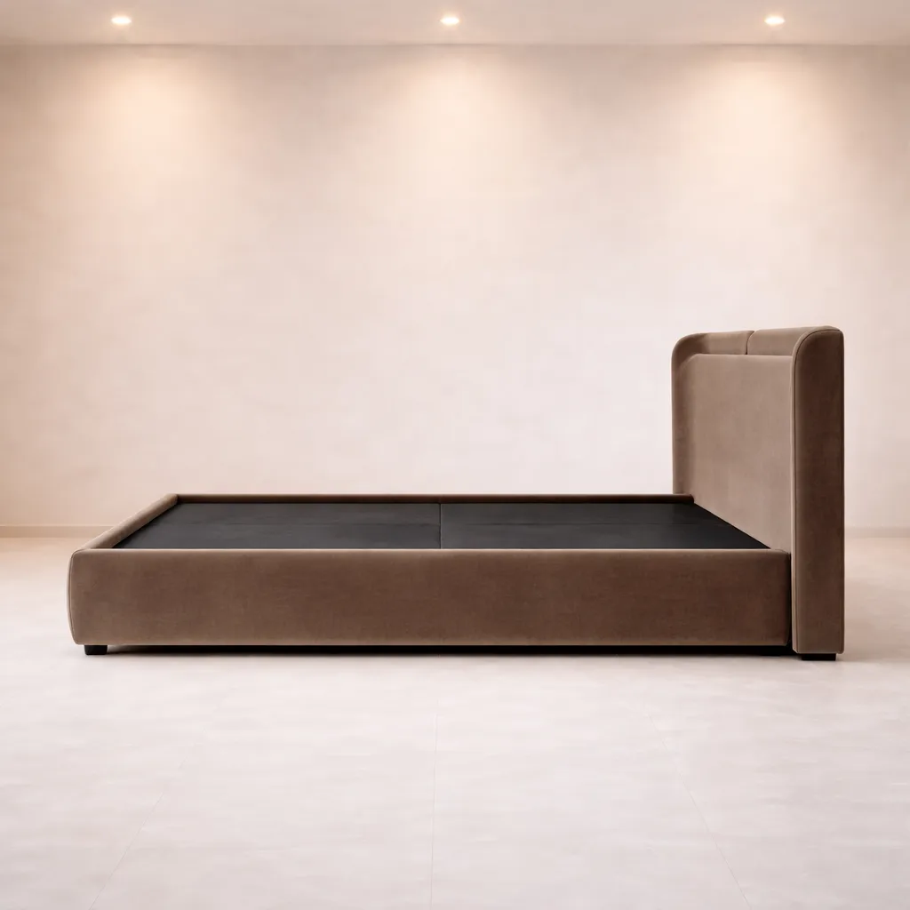 Modern Wraparound Upholstered Bed with Floating Headboard