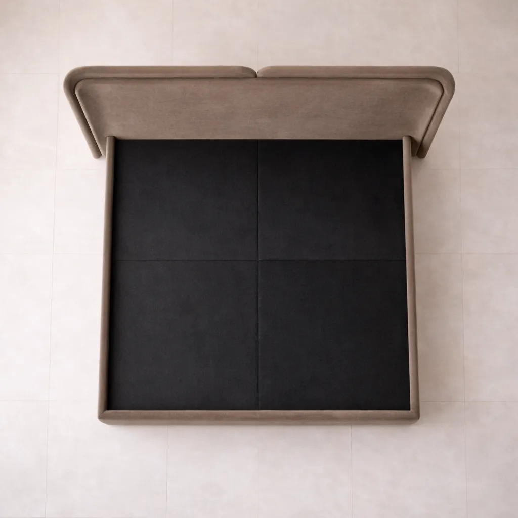 Modern Wraparound Upholstered Bed with Floating Headboard