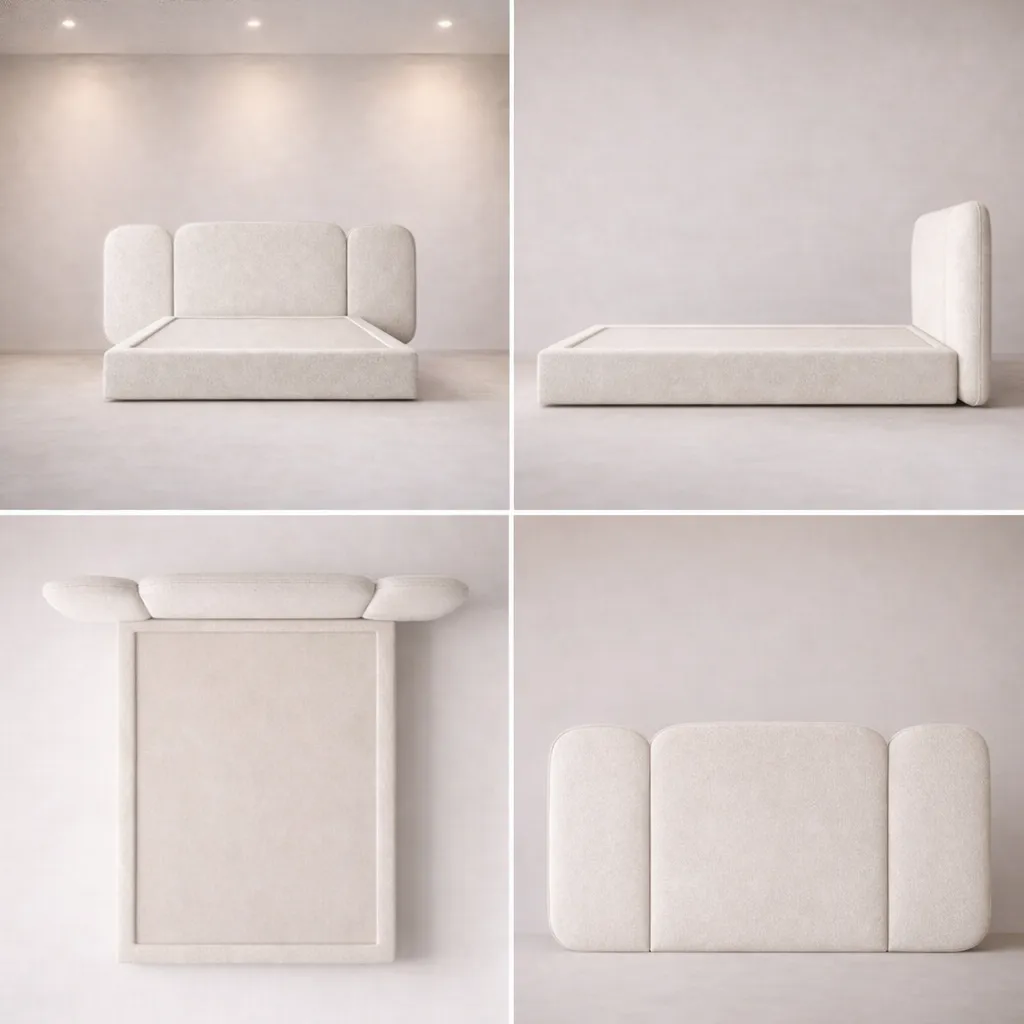 Wingback Upholstered Bed UAE | Modern Custom Beds