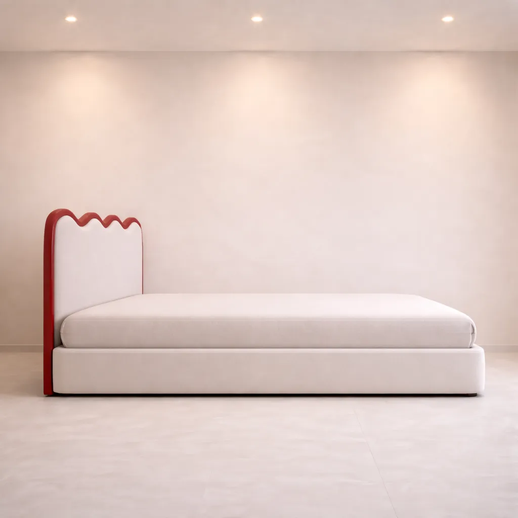 Wave Headboard Bed UAE | Modern Custom Upholstered Bed