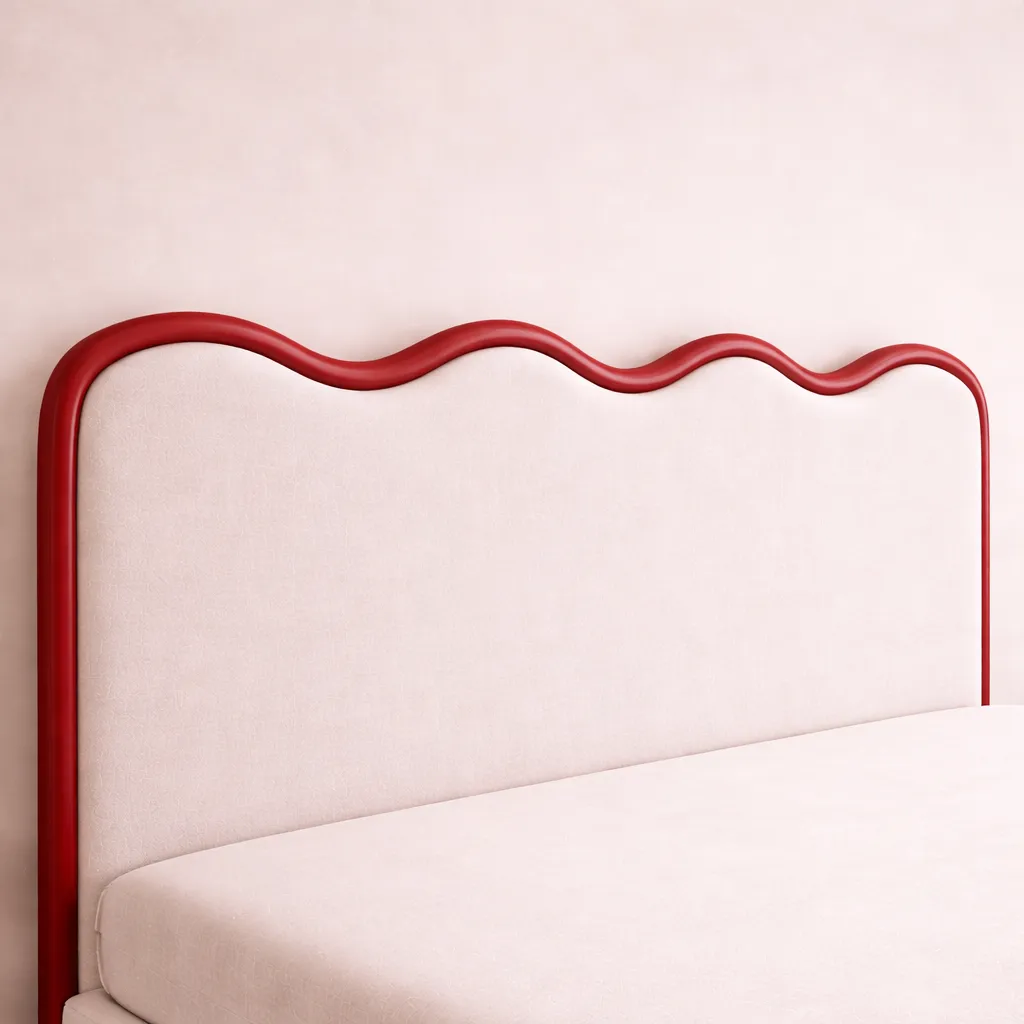 Wave Headboard Bed UAE | Modern Custom Upholstered Bed