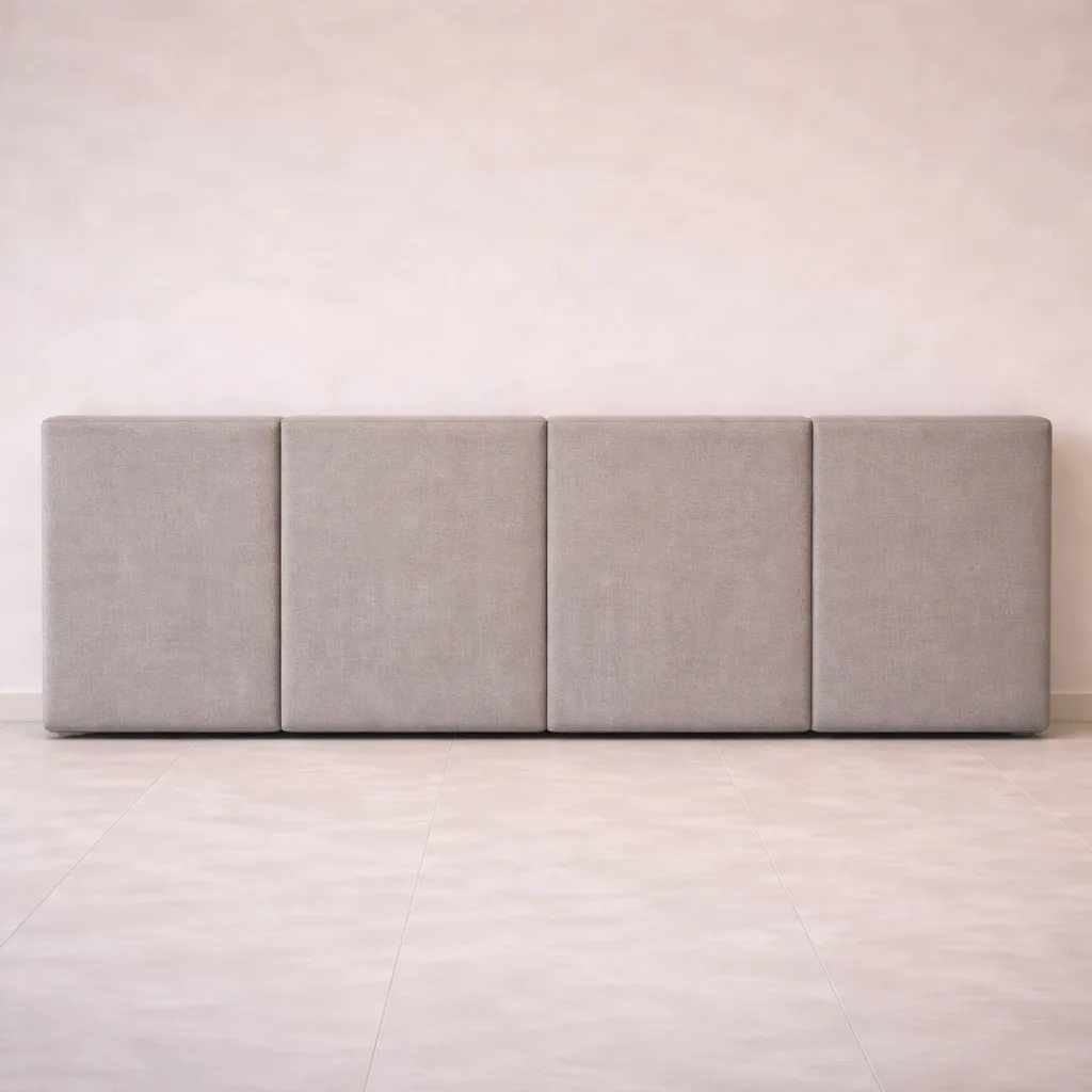 Modern Panel Headboard Bed with Round Nightstands (Copy)