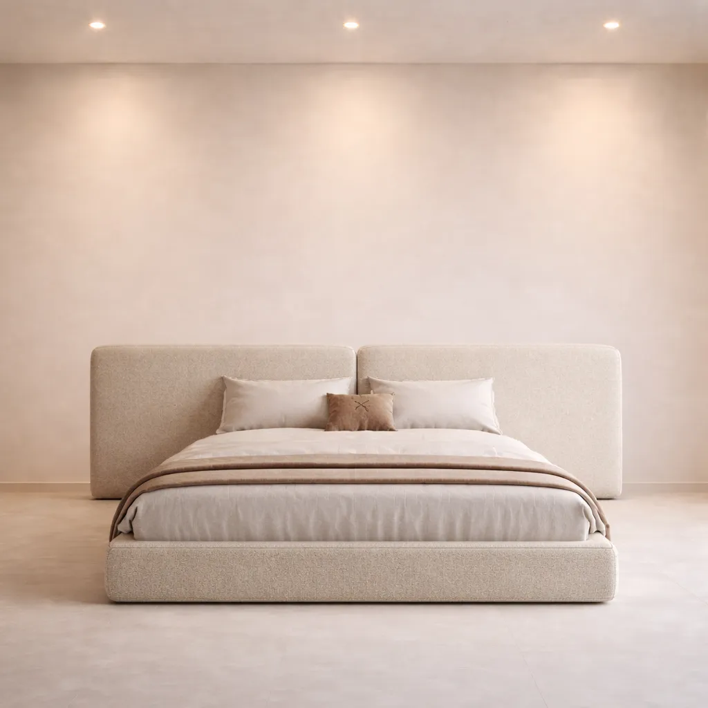 Wide Panel Upholstered Bed UAE Custom Made