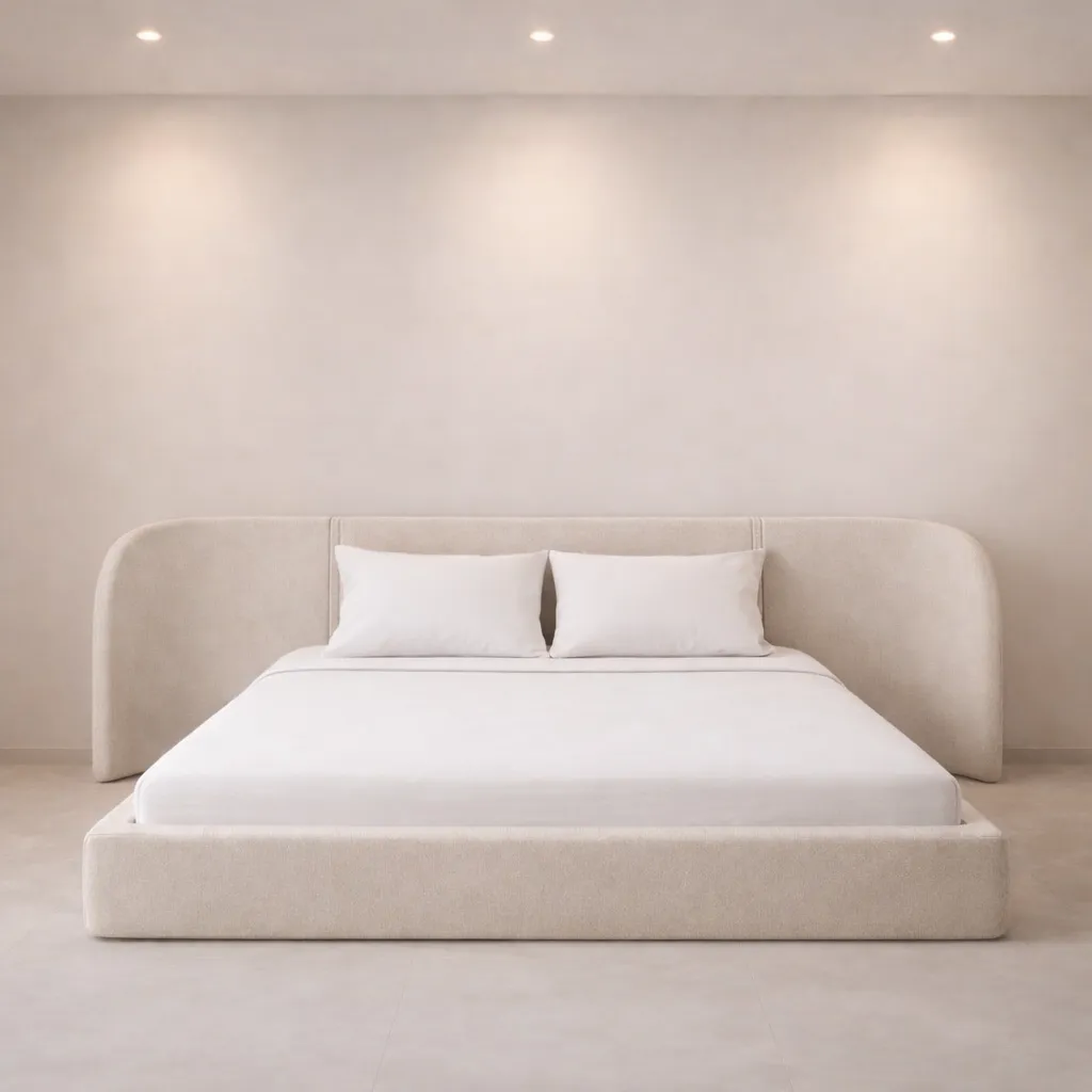 Bouclé Wraparound Bed UAE | Custom Modern Bed Design