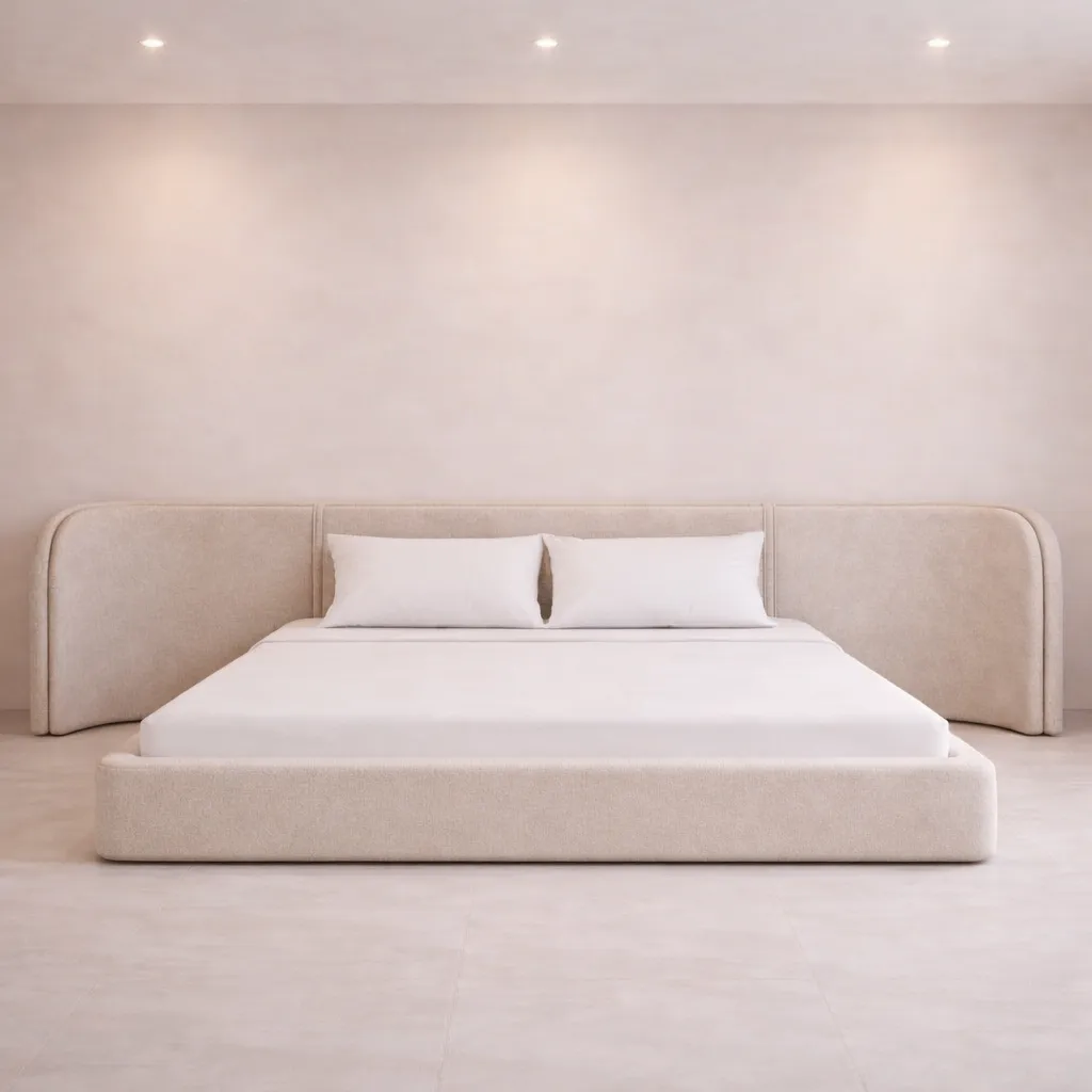 Modern Curved Upholstered Bed in UAE | Custom Made Bed