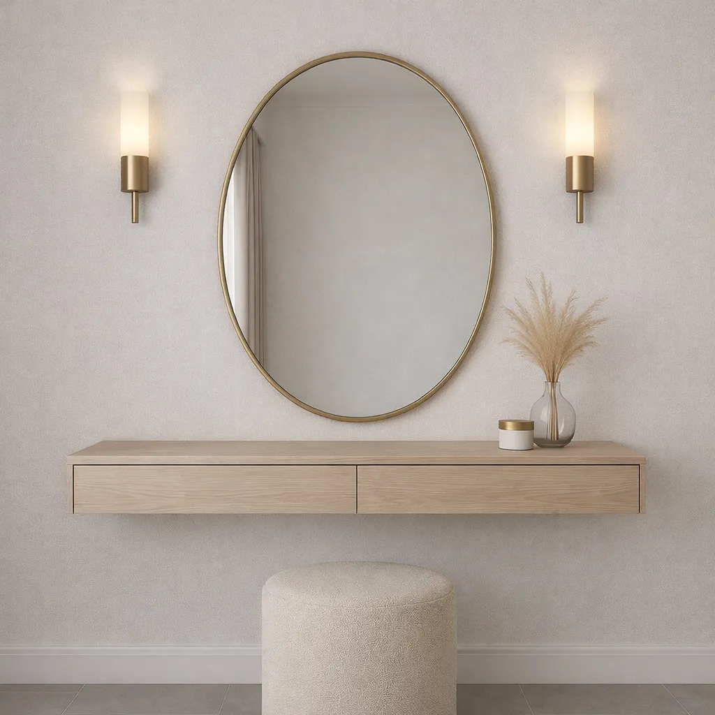 Minimal Floating Vanity UAE | Modern Dressing Table with Mirror