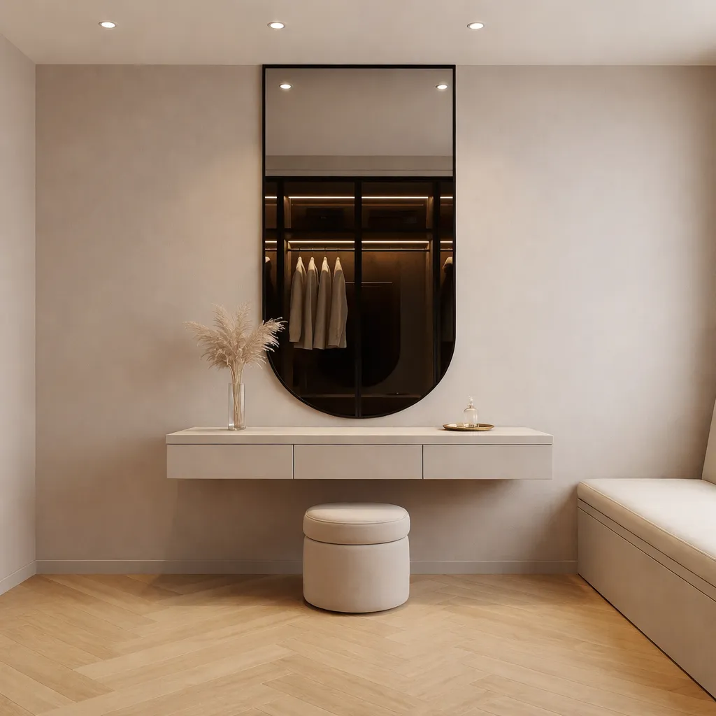 Modern Floating Vanity with Mirror | Custom Made UAE
