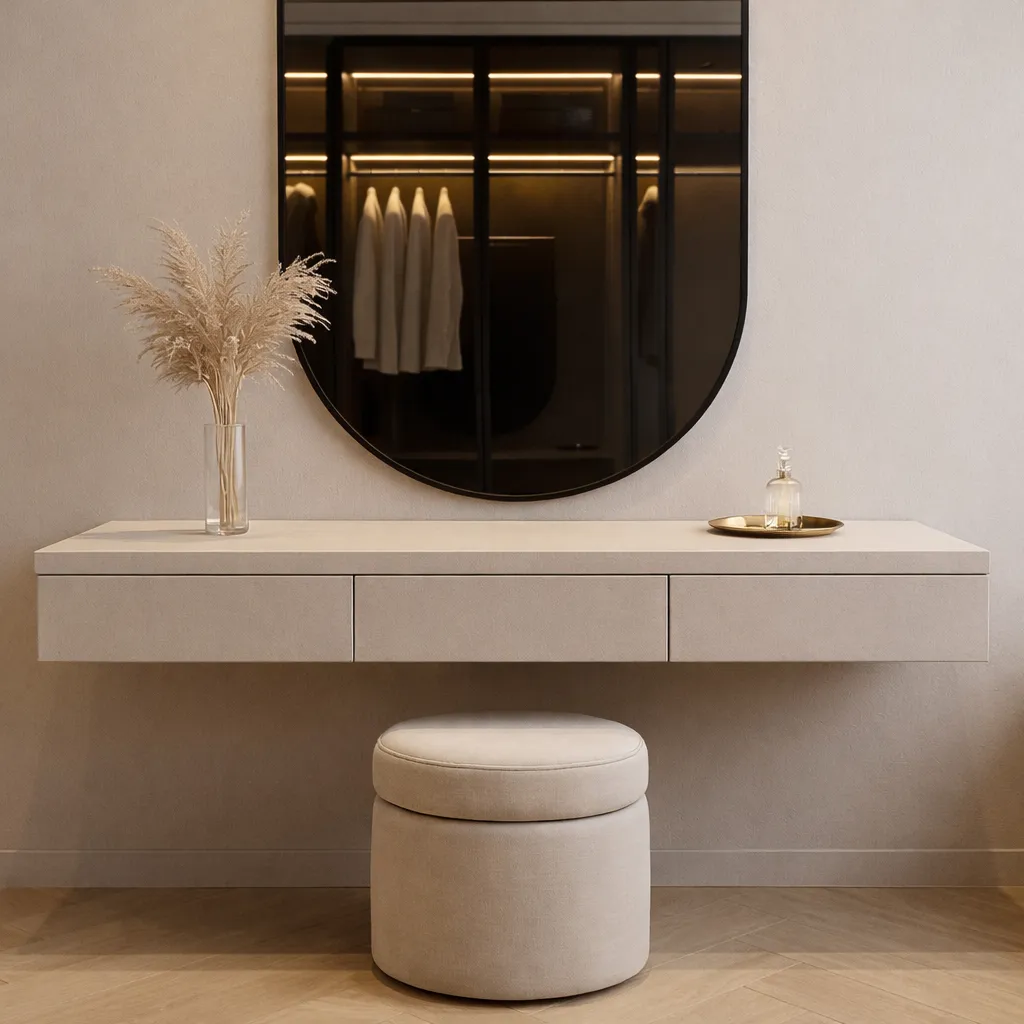 Modern Floating Vanity with Mirror | Custom Made UAE