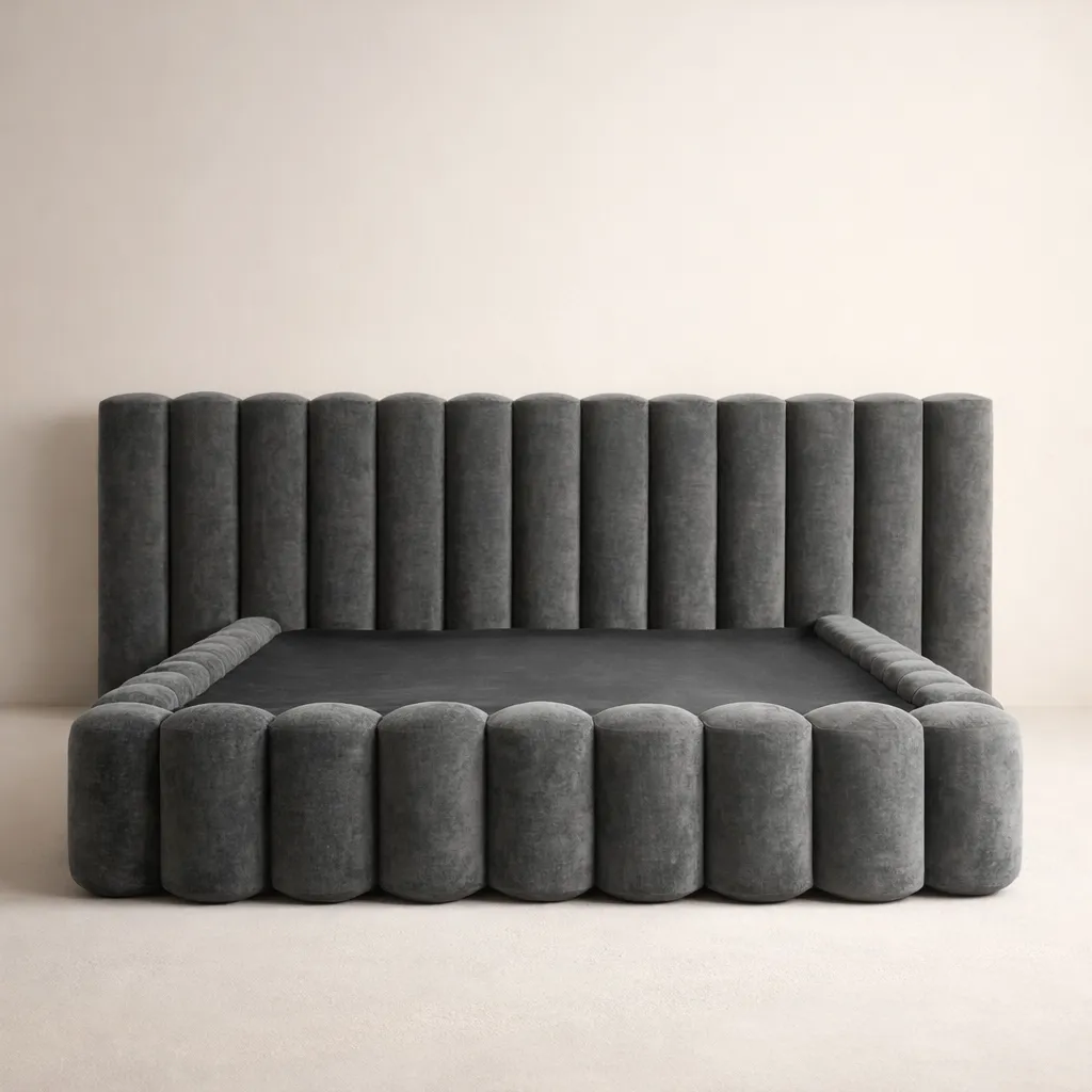 Cylindra Panel Upholstered Bed UAE