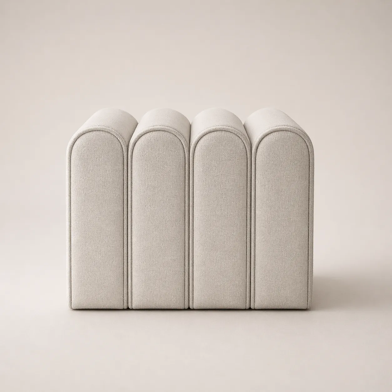 Modern Modular Upholstered Pouf Set with Arched Panels