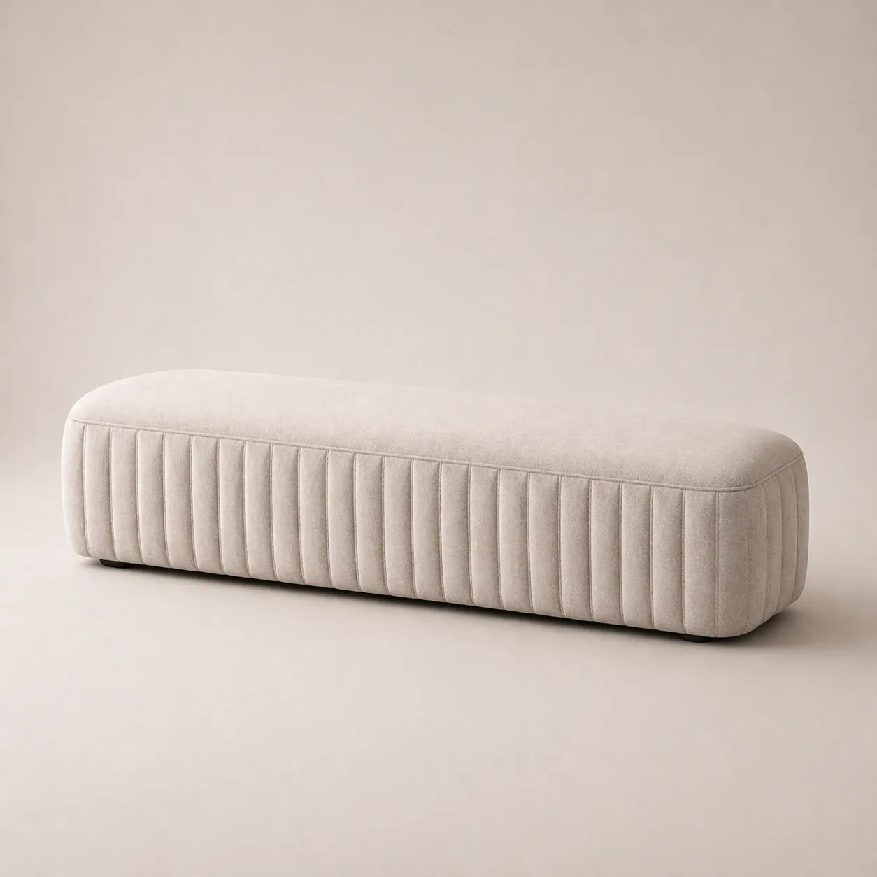 Modern Upholstered Bench with Vertical Channel Design