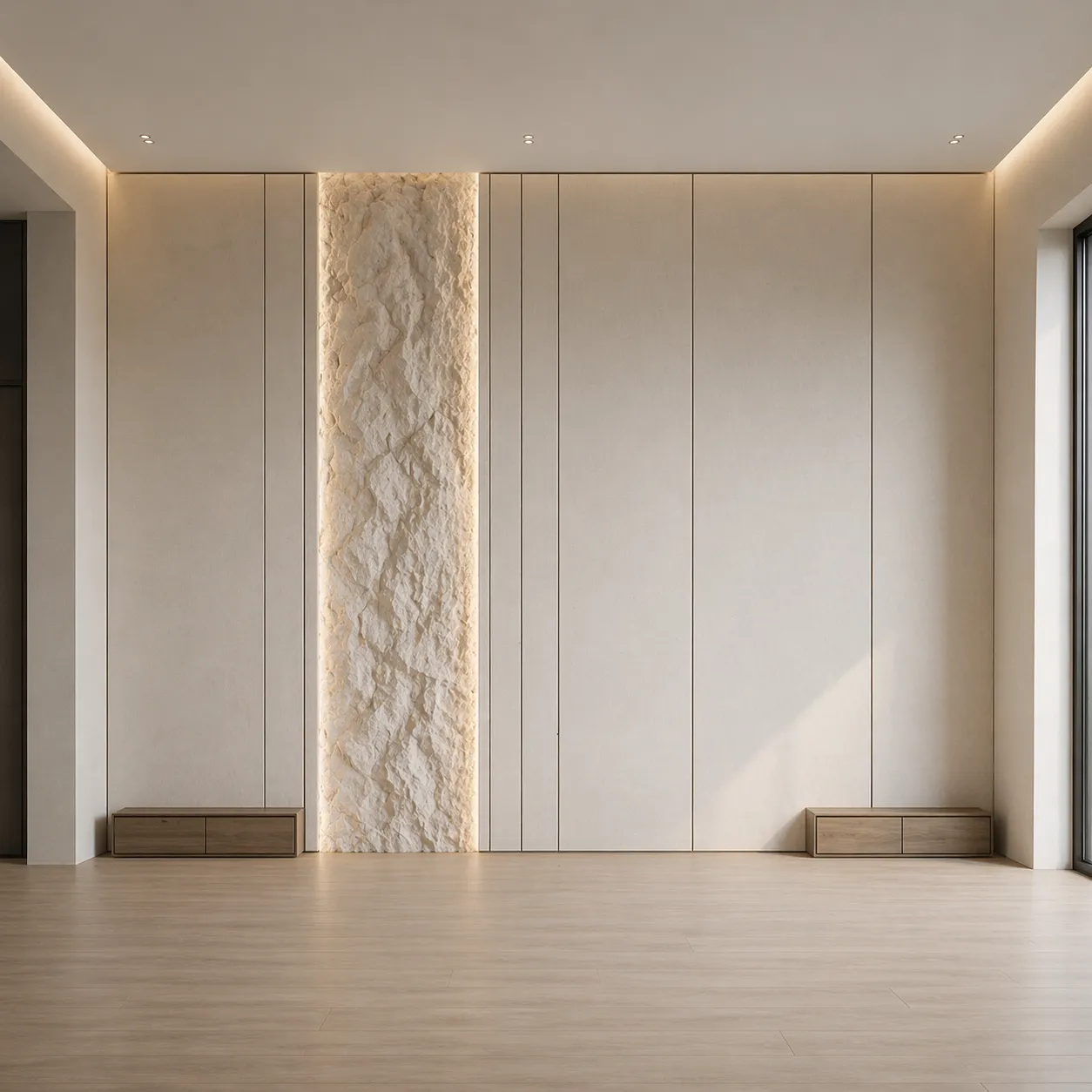 Luxury Stone Feature Wall Cladding with Vertical Panels