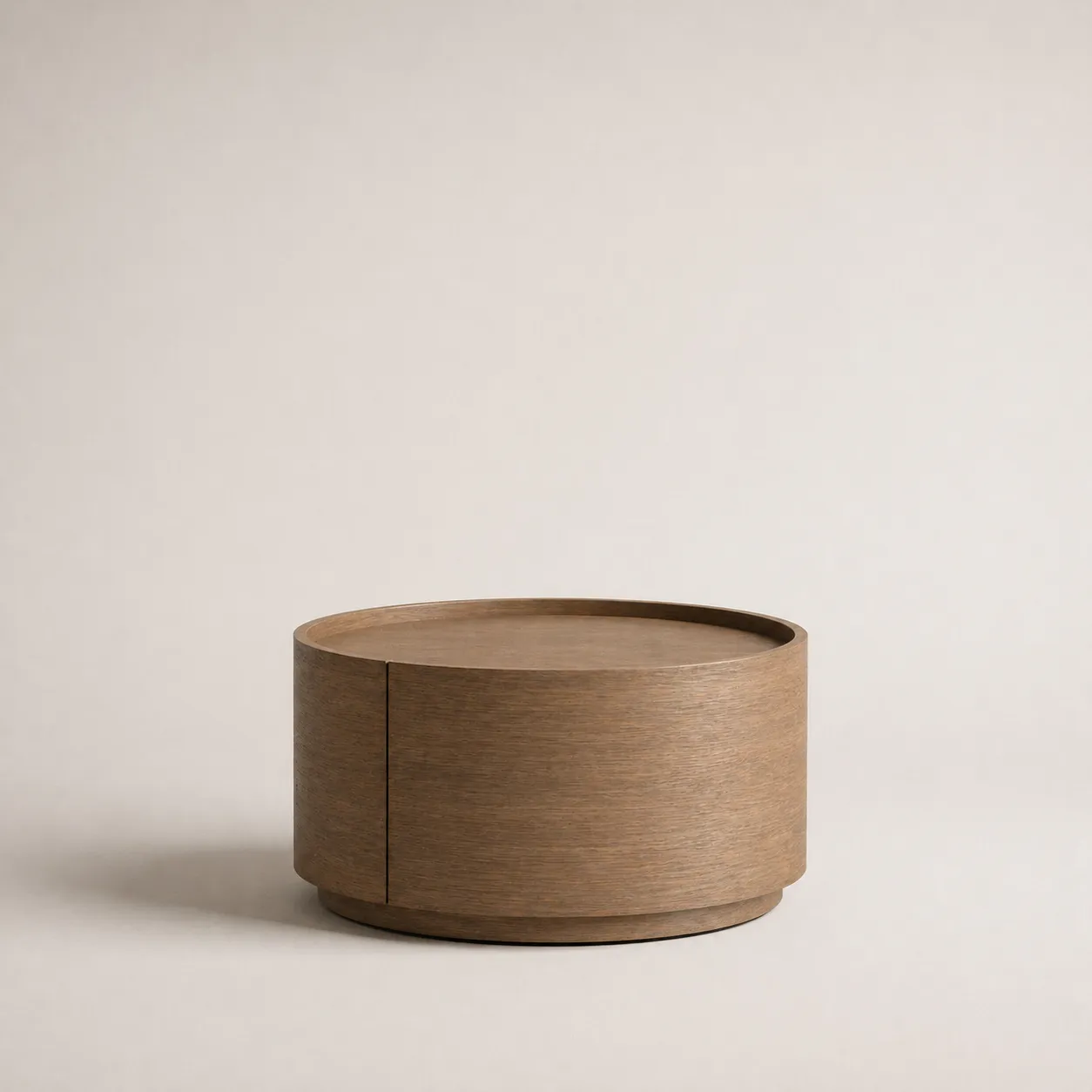 Minimal Wooden Nightstand UAE | Round Bedside Table | Frame Interiors UAE
