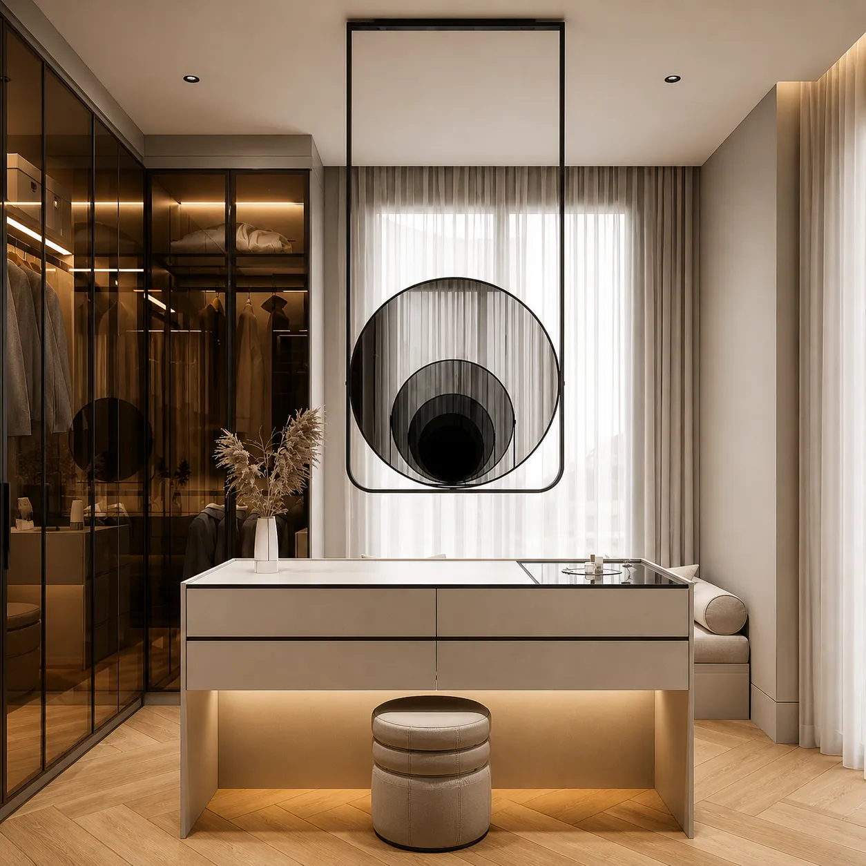 Luxury Walk In Closet Vanity Island