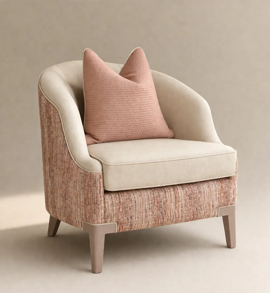 Modern Accent Arm Chair with Textured Fabric &amp; Soft Cushioning