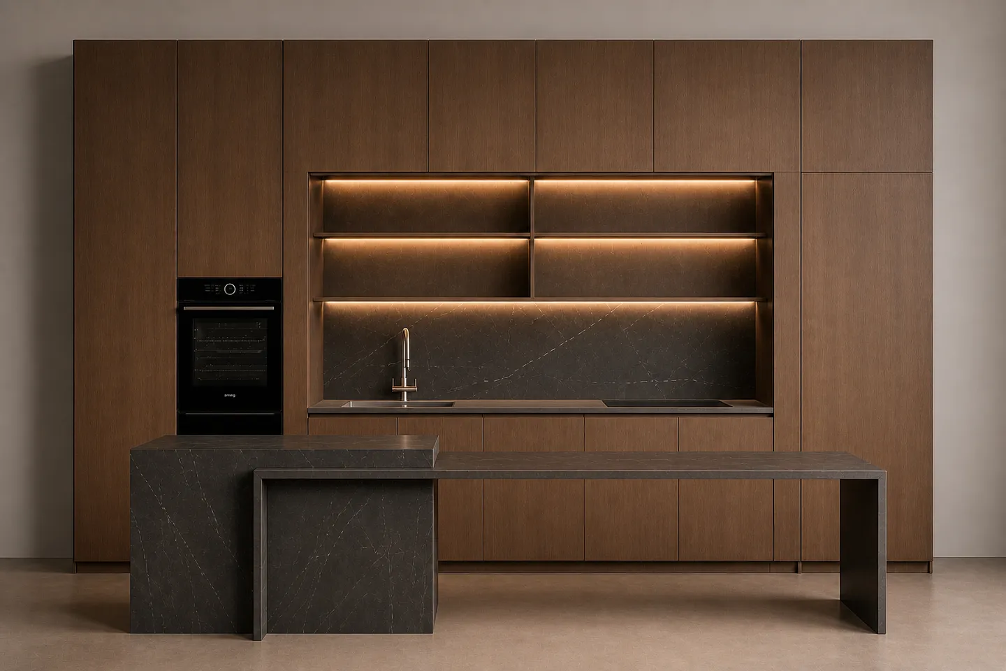 Modern Dark Wood Custom Kitchen