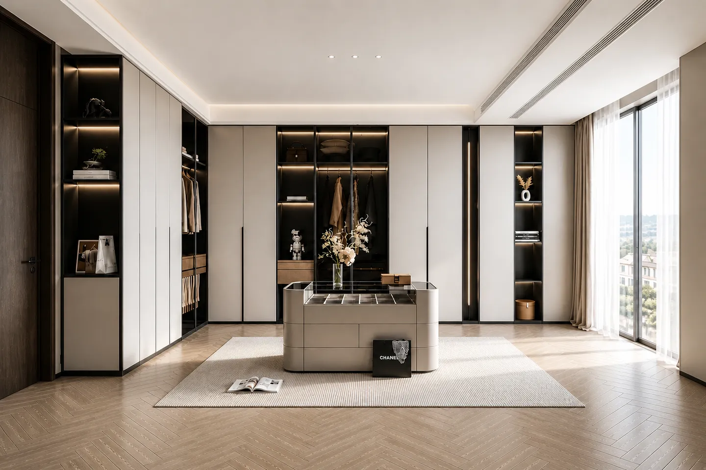 Modern Luxury Walk In Closet Interior