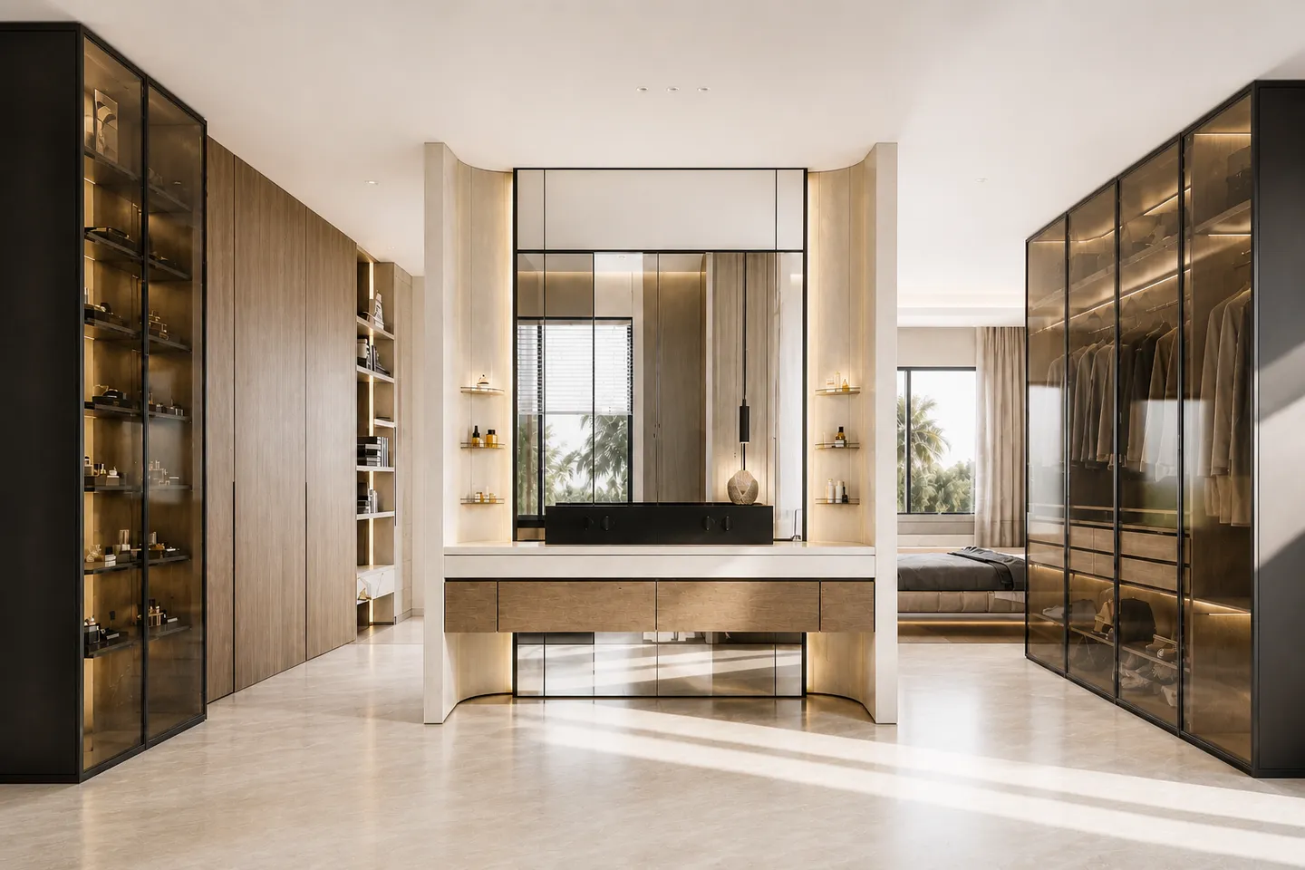 Luxury Walk In Closet Vanity Interior