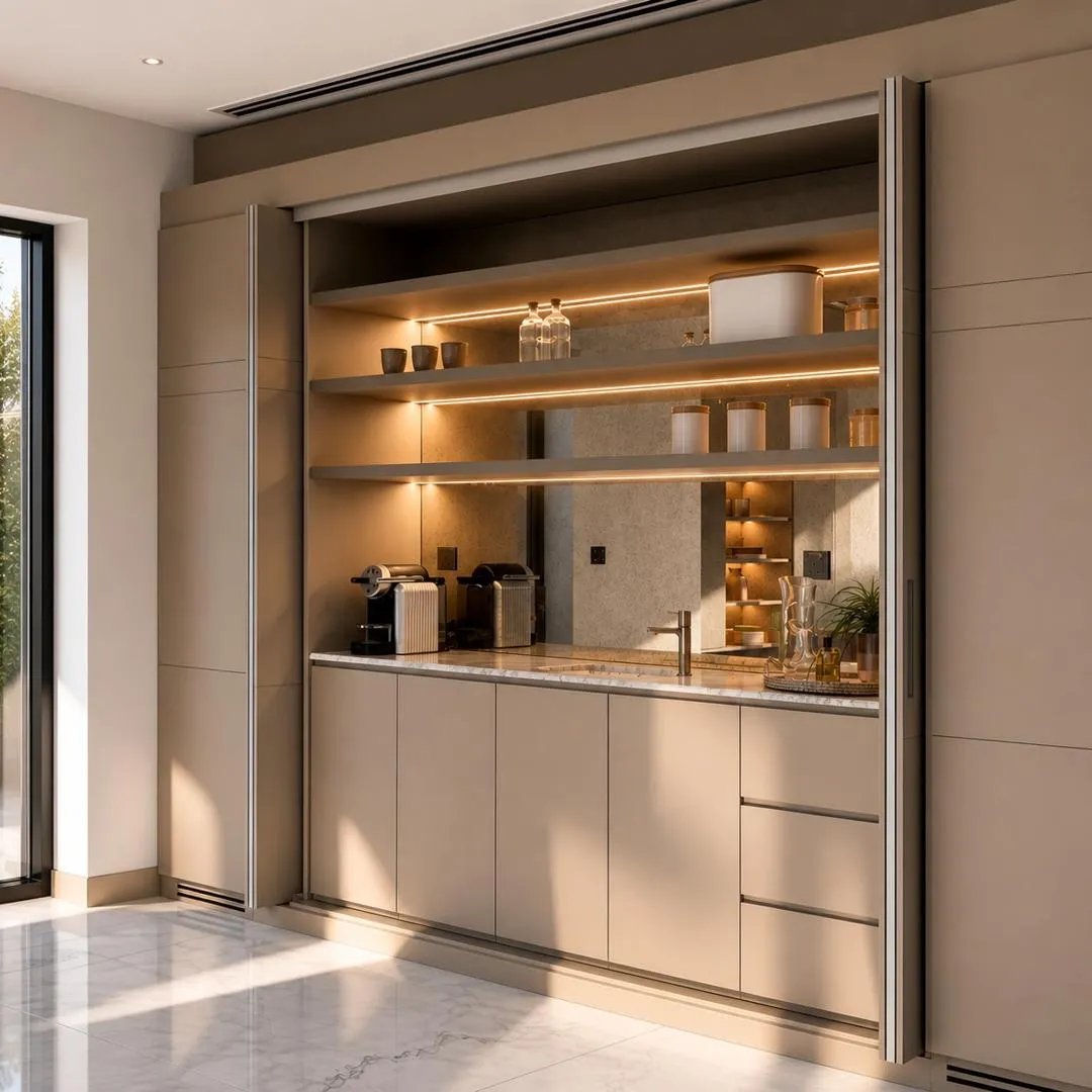 Pocket Door Coffee Corner Unit