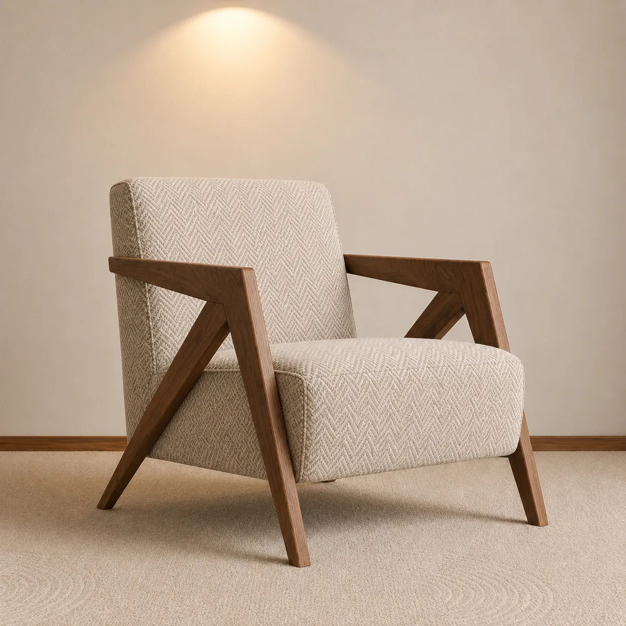 Modern Wooden Accent Armchair